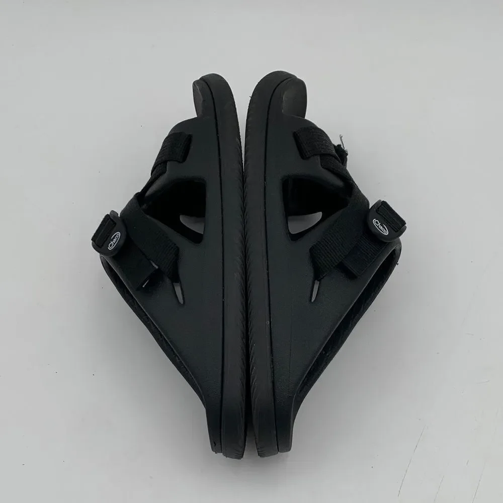 Kids Chaco Black Slide Sandals | Youth 3 | Damaged Strap | Play Shoes